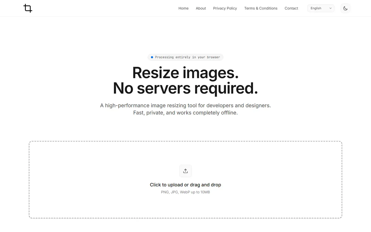 Preview of the Reduce Image File Size website
